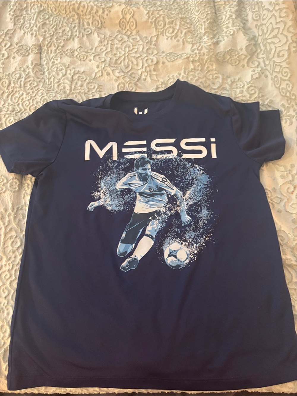 Boys 10-12, MESSI Navy Soccer Graphic Tee